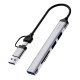 USB-Хаб Wiwu Wi-HB003 ZOLO 5в1 Type-C to USB3.0+2xUSB 2.0+SD+TF Grey