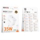 Мережевий зарядний пристрій BOROFONE BA114A Energy single port charger Type-C to Type-C cable 35W White
