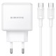 Мережевий зарядний пристрій BOROFONE BA114A Energy single port charger Type-C to Type-C cable 35W White