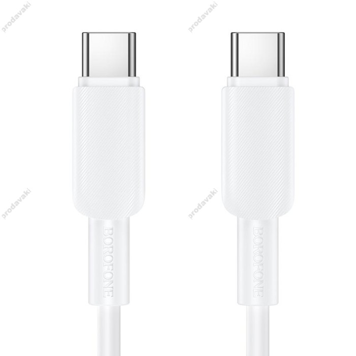 Кабель BOROFONE BX127 Regalo PVC charging data cable Type-C to Type-C 20шт 60W 3A 1m White
