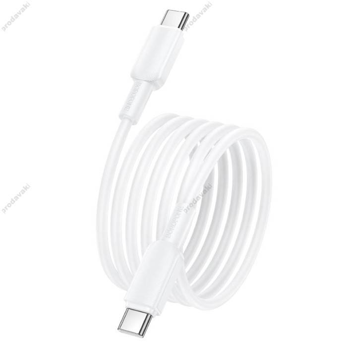 Кабель BOROFONE BX127 Regalo PVC charging data cable Type-C to Type-C 20шт 60W 3A 1m White