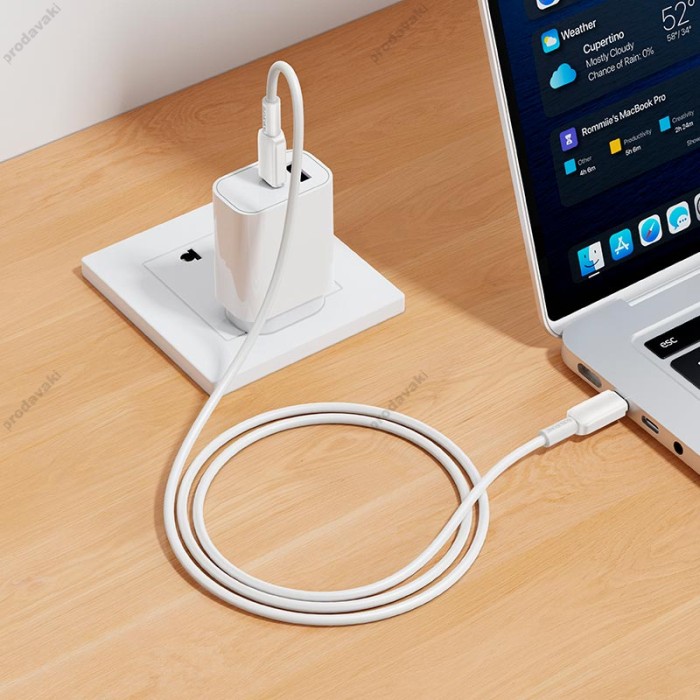 Кабель BOROFONE BX127 Regalo PVC charging data cable USB to Type-C 20шт 3A 1m White