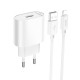 Мережевий зарядний пристрій Hoco C109A Fighter single port charger Lightning cable 10.5W White