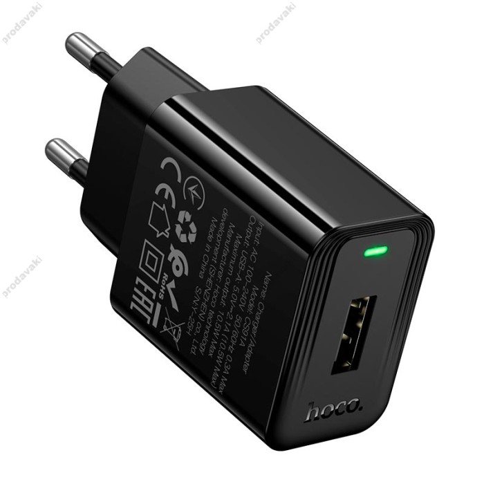 Мережевий зарядний пристрій Hoco CS91A Leader single port charger Micro USB cable 10.5W Black