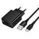 Мережевий зарядний пристрій Hoco CS91A Leader single port charger Type-C cable 10.5W Black