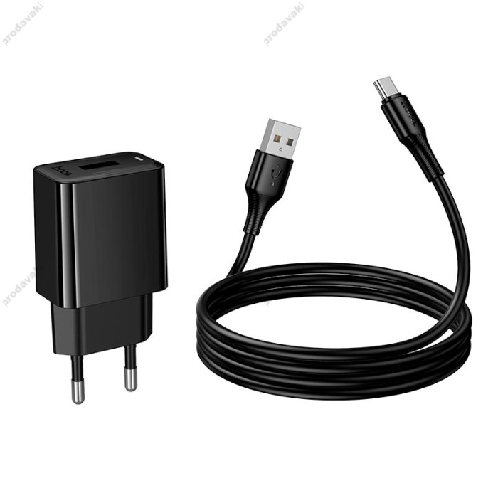 Мережевий зарядний пристрій Hoco CS91A Leader single port charger Type-C cable 10.5W Black