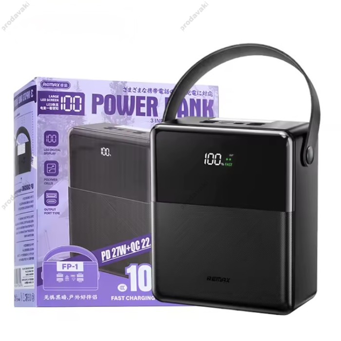 Повербанк портативний акумулятор Power bank Remax FP-1 27W fully compatible 100 000mAh Black