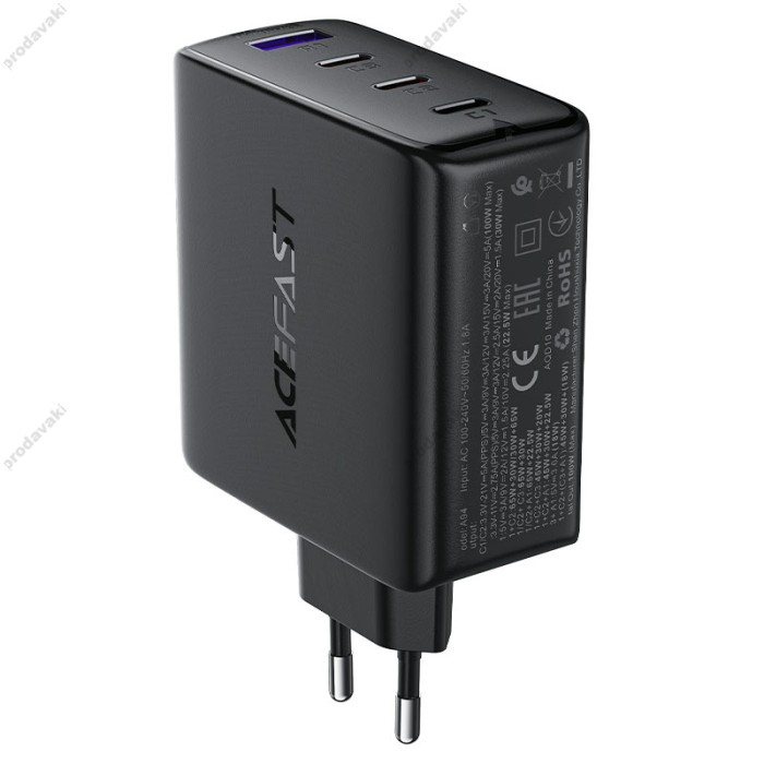 Мережевий зарядний пристрій Acefast A94 Fast Charge Wall Charger 100W Black