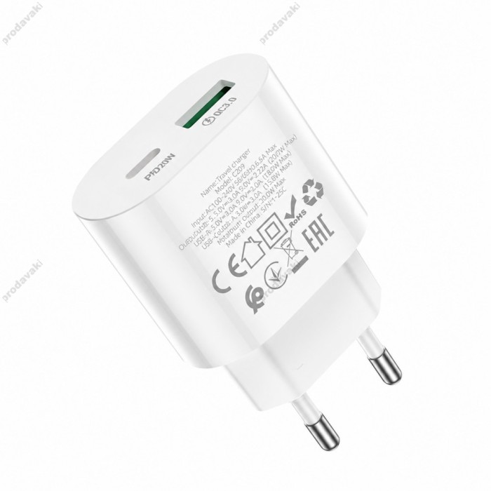 Мережевий зарядний пристрій Veron C209 Home charger 20W White