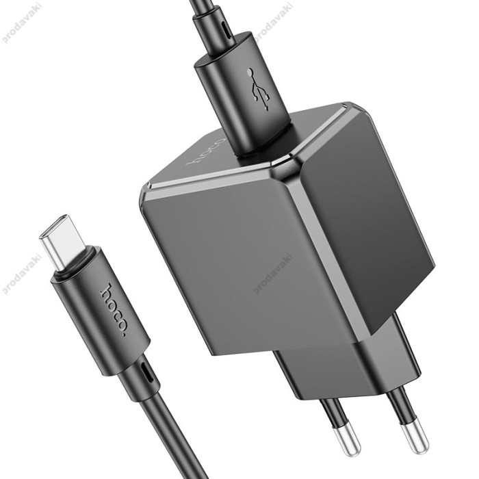 Мережевий зарядний пристрій Hoco CS11A Ocean single port charger Type-C cable 10.5W Black