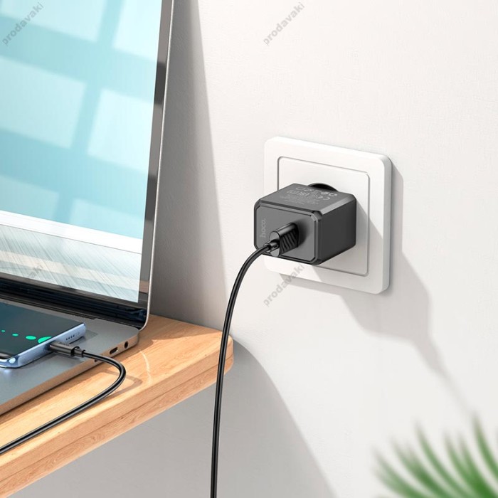 Мережевий зарядний пристрій Hoco CS11A Ocean single port charger Type-C cable 10.5W Black