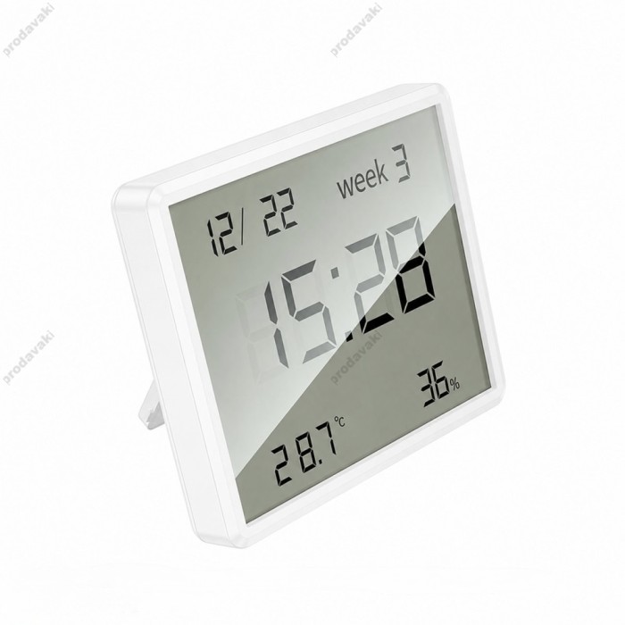 Цифровий термометр гігрометр Veron WX42 Indoor electronic clock with hygrothermometer White