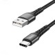 Кабель HOCO DU19 charging data cable USB to Type-C 3A 1m Black