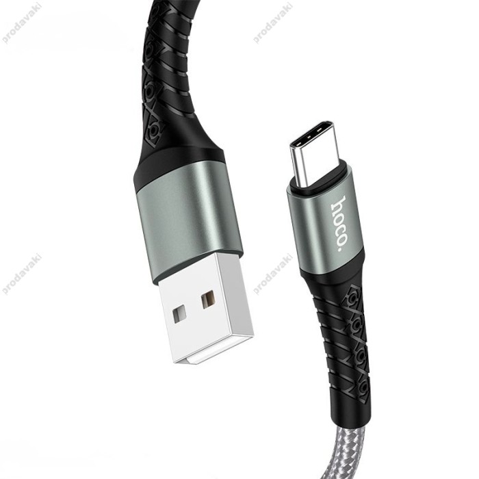 Кабель HOCO DU19 charging data cable USB to Type-C 3A 1m Black