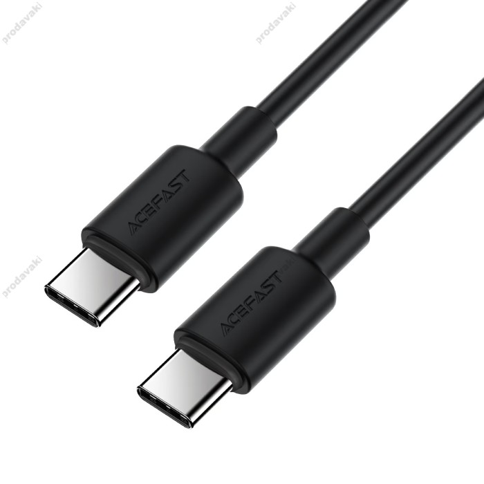 Кабель ACEFAST C25-03 silicone charging data cable Type-C to Type-C 60W 1.2m Black