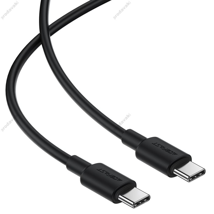 Кабель ACEFAST C25-03 silicone charging data cable Type-C to Type-C 60W 1.2m Black