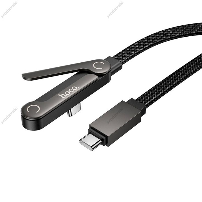 Кабель HOCO U150 Exquisite bracket charging data cable Type-C to Type-C 60W 3A 1.2m Black