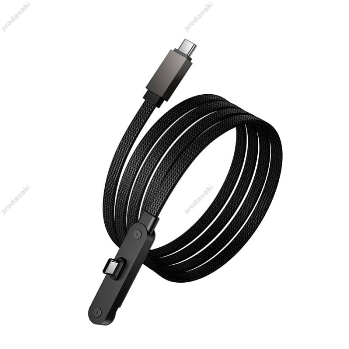 Кабель HOCO U150 Exquisite bracket charging data cable Type-C to Type-C 60W 3A 1.2m Black