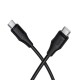 Кабель HOCO X124 Bien silicone charging data cable Type-C to Type-C 60W 3A 1m Black