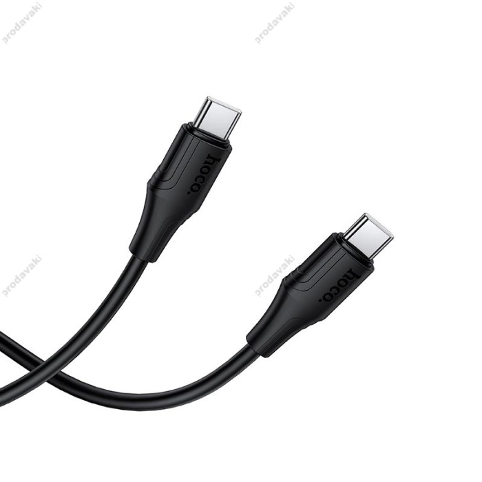 Кабель HOCO X124 Bien silicone charging data cable Type-C to Type-C 60W 3A 1m Black