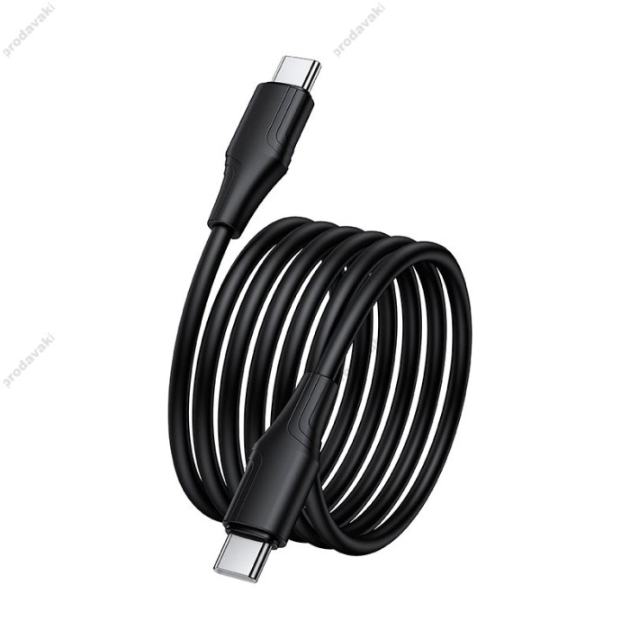 Кабель HOCO X124 Bien silicone charging data cable Type-C to Type-C 60W 3A 1m Black
