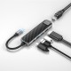 USB-Хаб Hoco HB23 Easy view Type-C to HDMI+USB3.0+USB2.0+PJ45+PD Metal grey