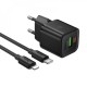 Мережевий зарядний пристрій HOCO N65 Ingenious PD charger Lightning cable 20W Black