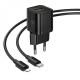 Мережевий зарядний пристрій HOCO N65 Ingenious PD charger Lightning cable 20W Black