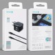 Мережевий зарядний пристрій Veron TC20 PD charger Type-C cable 20W Black