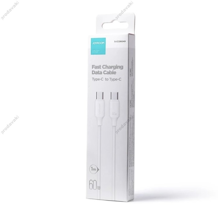 Кабель JoyRoom S-A9 Long-Lasting Cable Type-C to Type-C 60W 3A 1m White