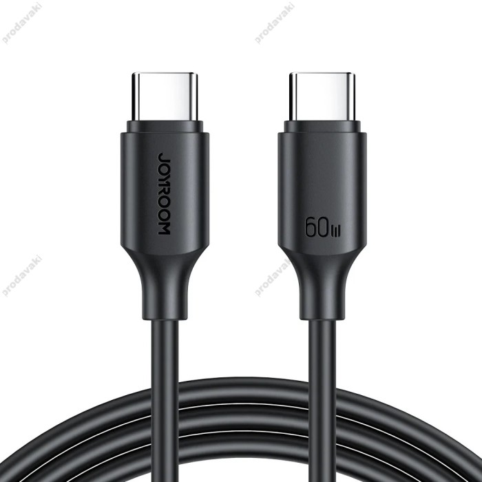 Кабель JoyRoom S-A9 Long-Lasting Cable Type-C to Type-C 60W 3A 1m Black