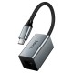 Мережевий адаптер Hoco UA48 ethernet adapter Type-C to RJ45 100 Mbps 0.15m Metal-Grey