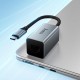 Мережевий адаптер Hoco UA48 ethernet adapter Type-C to RJ45 100 Mbps 0.15m Metal-Grey