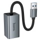 Мережевий адаптер Hoco UA48 ethernet adapter USB to RJ45 100 Mbps 0.15m Metal-Grey