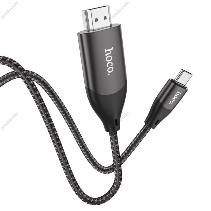Кабель HOCO UA16 HD on-screen cable Type-C to HDMI 4K 2m Black
