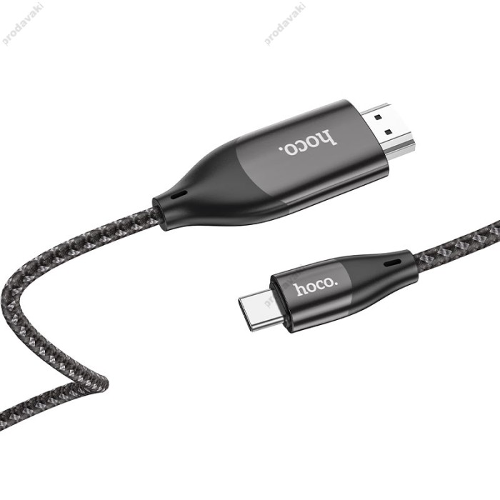 Кабель HOCO UA16 HD on-screen cable Type-C to HDMI 4K 2m Black