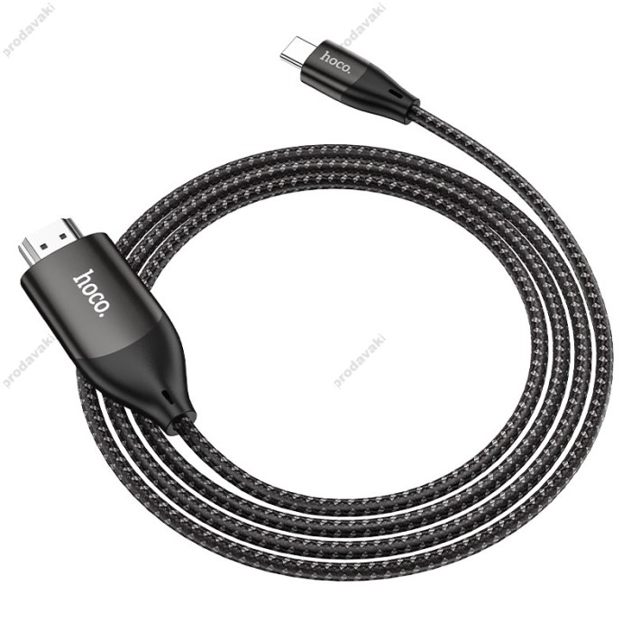 Кабель HOCO UA16 HD on-screen cable Type-C to HDMI 4K 2m Black