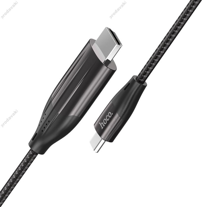 Кабель HOCO UA16 HD on-screen cable Type-C to HDMI 4K 2m Black