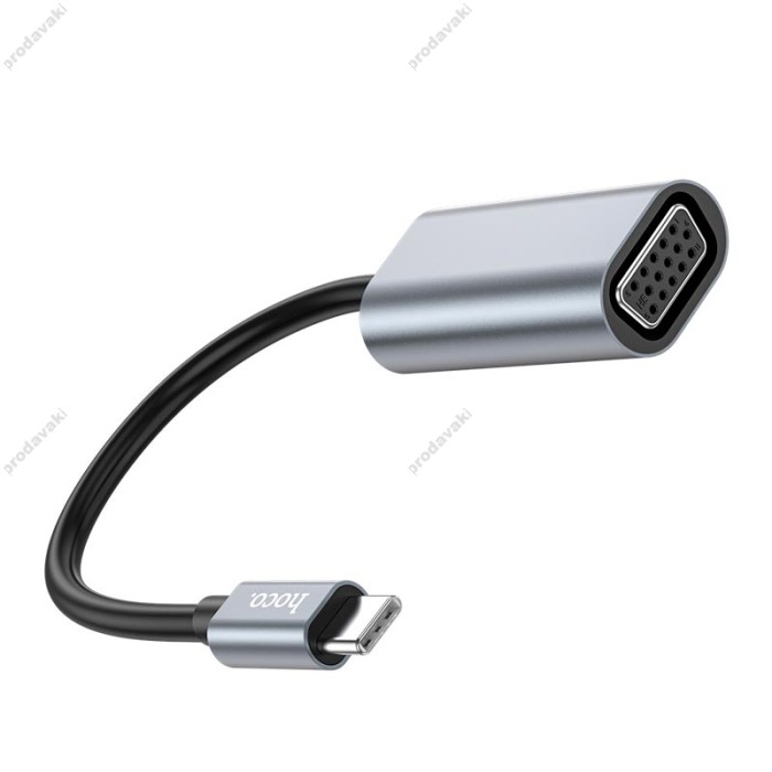 Перехідник HOCO UA21 converter Type-C to VGA 0.15m Grey