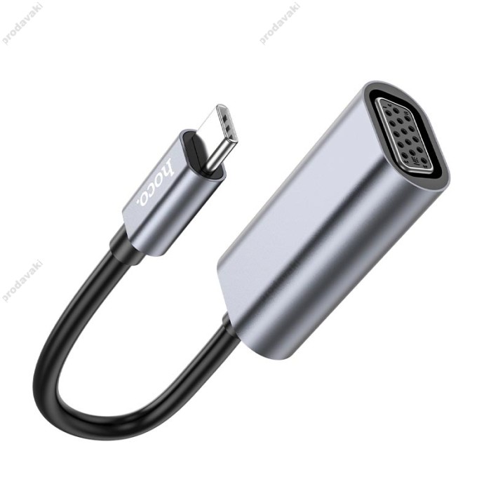 Перехідник HOCO UA21 converter Type-C to VGA 0.15m Grey