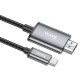 Кабель HOCO UA27 HD on-screen cable Type-C to HDTV (HDMI) 4K 2m Metal-grey