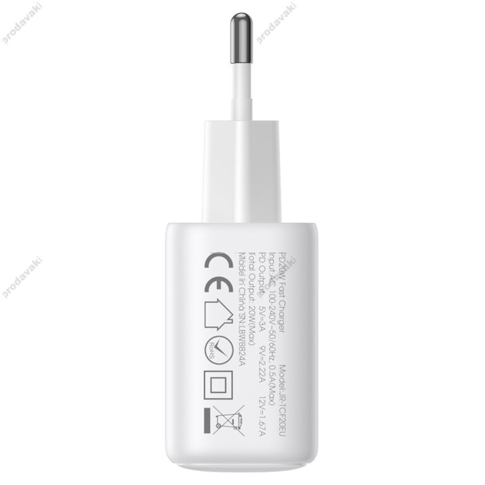 Мережевий зарядний пристрій JoyRoom JR-TCF20 20W White