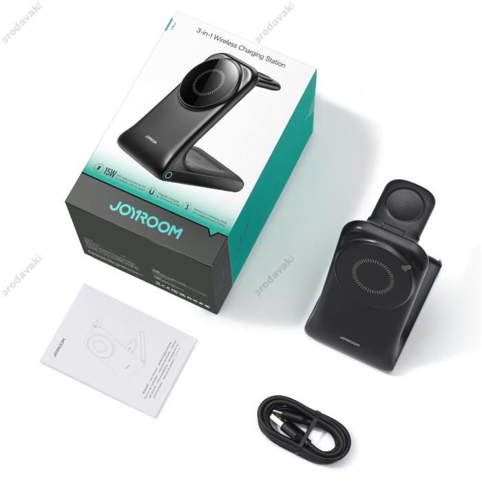 Бездротова зарядка Joyroom JR-W15 Wireless Charging Station Black