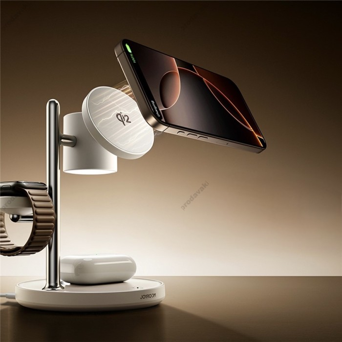 Бездротова зарядка Joyroom JR-W23 4в1 Wireless Charging White