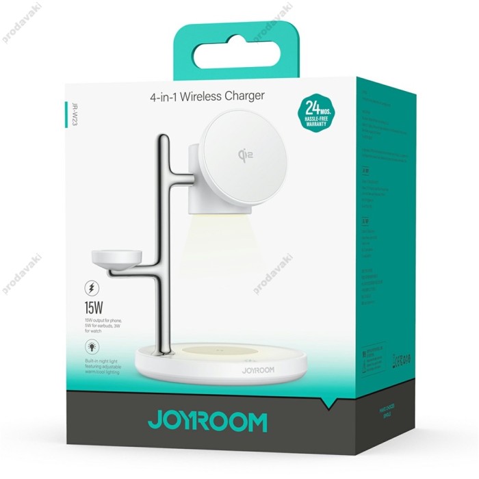 Бездротова зарядка Joyroom JR-W23 4в1 Wireless Charging White