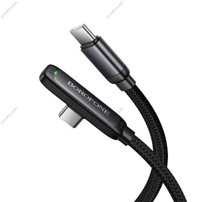 Кабель Borofone BX126 Skillful Nylon Cable Type-C to Type-C 60W 3A 1m Black