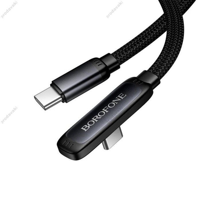 Кабель Borofone BX126 Skillful Nylon Cable Type-C to Type-C 60W 3A 1m Black