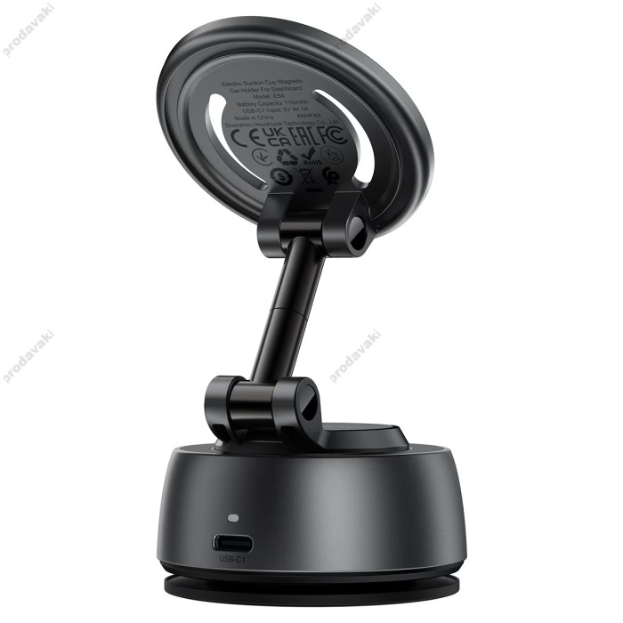 Автомобільний тримач ACEFAST E54 electric suction cup magnetic car holder for dashboard Grey