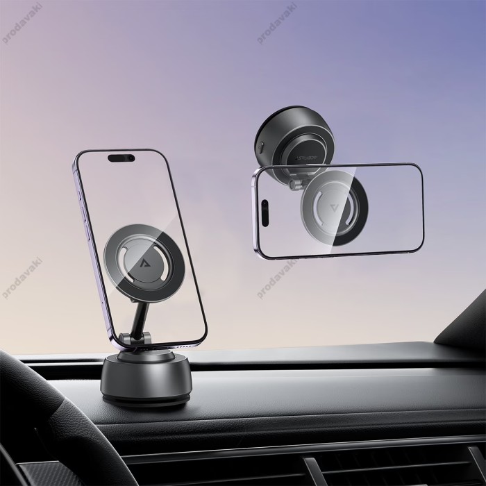 Автомобільний тримач ACEFAST E54 electric suction cup magnetic car holder for dashboard Grey