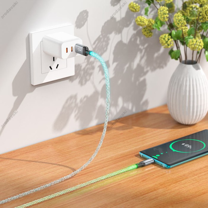 Кабель HOCO U112 Shine charging data cable USB to Type-C 3A 1m Black